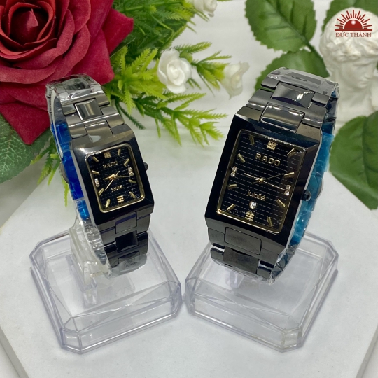 Đồng Hồ Cặp Đá Đúc Rado 6839G/L Đen