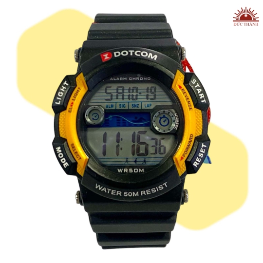 Đồng Hồ Điện Tử Dotcom D6013G Vàng Đen 