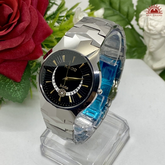 Đồng Hồ Nam Đá Đúc Rado JH6604GHM Đen lịch lưỡi liềm 