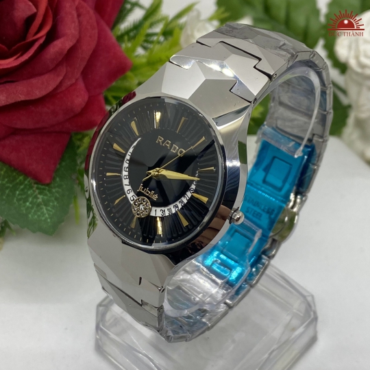Đồng Hồ Nam Đá Đúc Rado JH6604GHM Đen lịch lưỡi liềm 