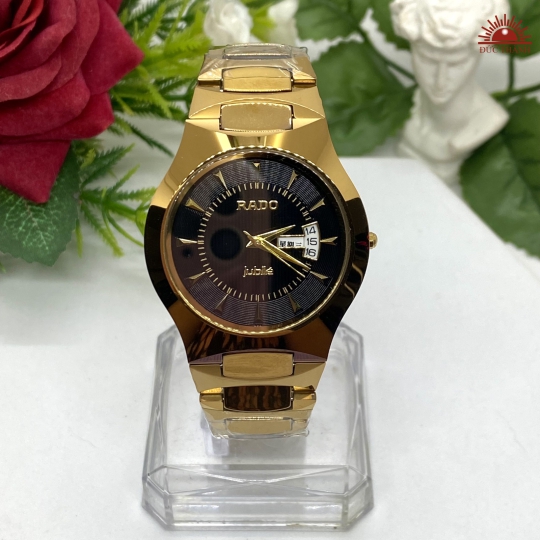 Đồng Hồ Nam Đá Đúc Rado JL6053GHM Vàng mặt đen 