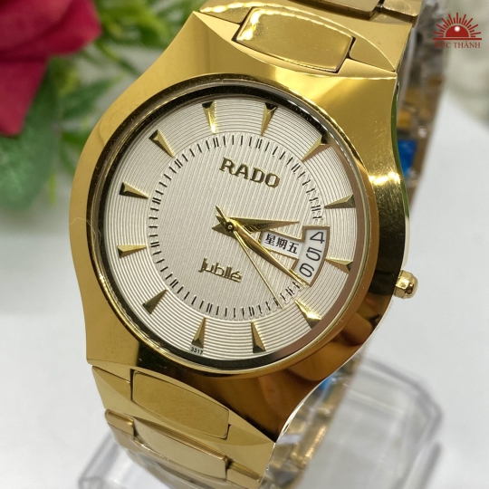 Đồng Hồ Nam Đá Đúc Rado JL6053GHM - Vàng Mặt Kem