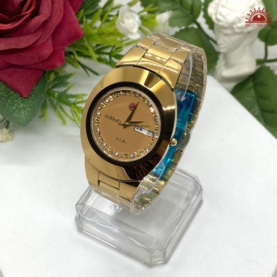 Đồng Hồ Nam Đá Đúc Rado JL6688GHM - Full Vàng Đồng