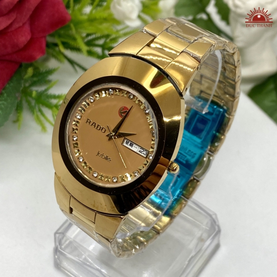 Đồng Hồ Nam Đá Đúc Rado JL6688GHM - Full Vàng Đồng