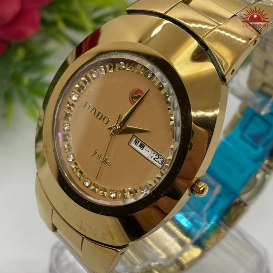 Đồng Hồ Nam Đá Đúc Rado JL6688GHM - Full Vàng Đồng