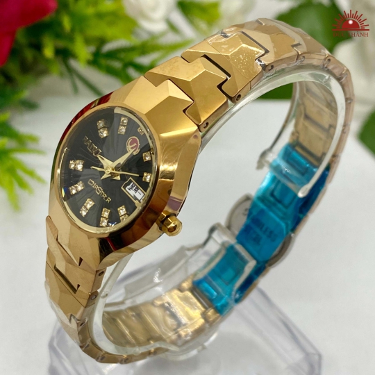 Đồng Hồ Nữ Đá Đúc Rado JH6604LHM Vàng Mặt Đen