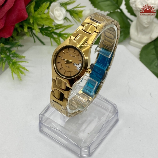 Đồng Hồ Nữ Đá Đúc Rado L6053LHM Full Vàng Đồng