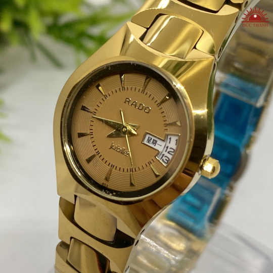 Đồng Hồ Nữ Đá Đúc Rado L6053LHM Full Vàng Đồng