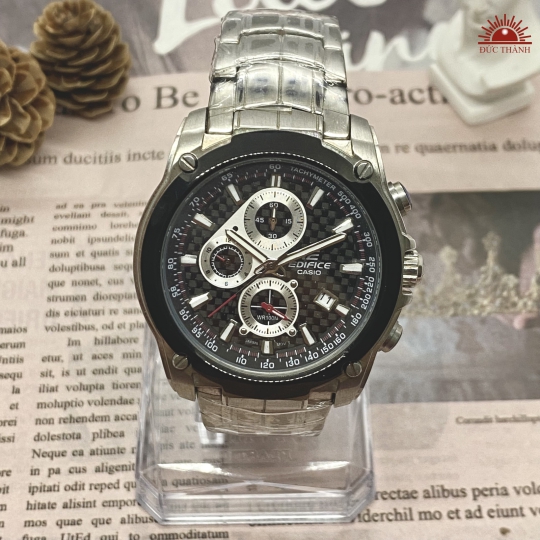 Đồng hồ Nam Casio Edifice 5051 - 6 kim - Mặt Đen