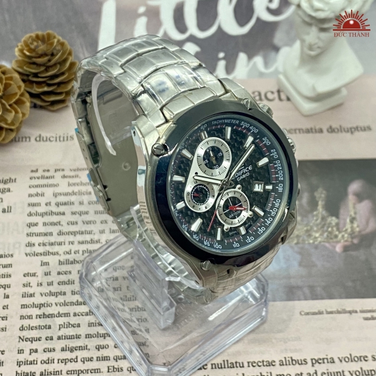 Đồng hồ Nam Casio Edifice 5051 - 6 kim - Mặt Đen
