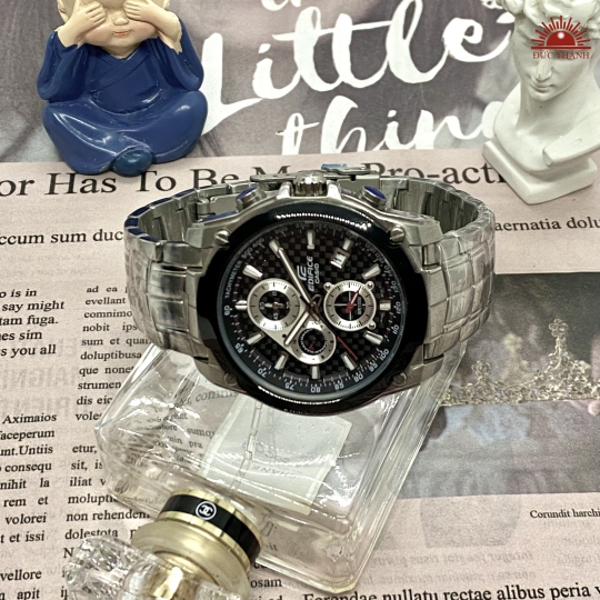 Đồng hồ Nam Casio Edifice 5051 - 6 kim - Mặt Đen