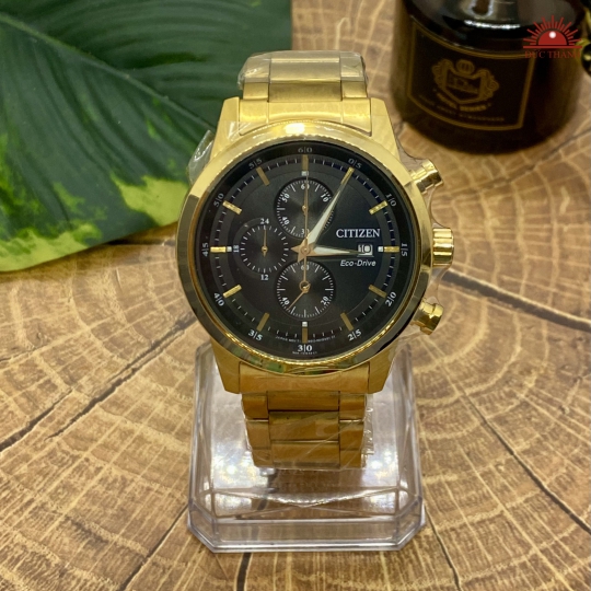 Đồng hồ Nam Citizen Eco-Drive B612 - Vàng Đen