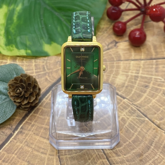 Đồng Hồ Sunrise 9952PA - Xanh Lá Viền Vàng