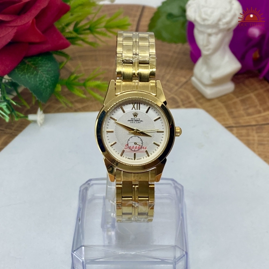 Đồng hồ Nữ Rolex - Vỏ Xi Dây Inox - Vàng Mặt Trắng