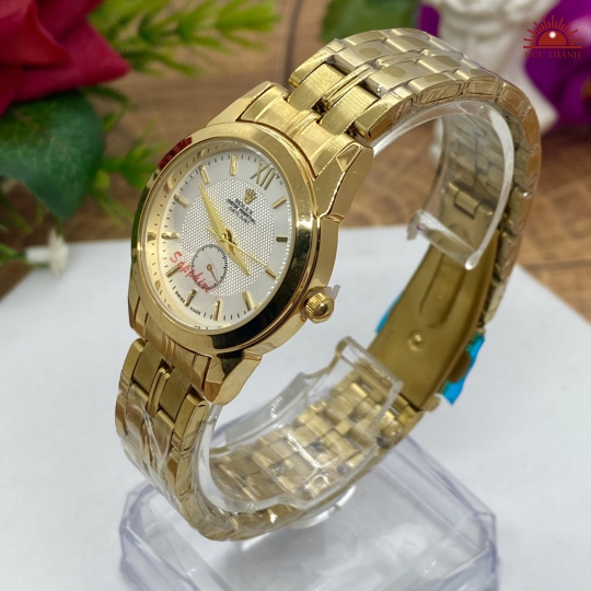 Đồng hồ Nữ Rolex - Vỏ Xi Dây Inox - Vàng Mặt Trắng