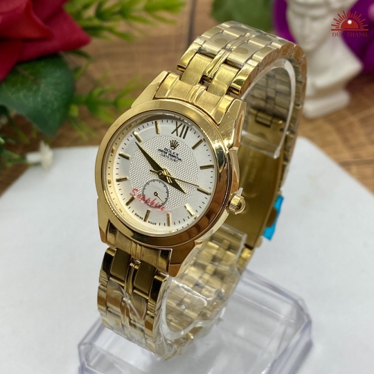 Đồng hồ Nữ Rolex - Vỏ Xi Dây Inox - Vàng Mặt Trắng