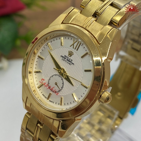 Đồng hồ Nữ Rolex - Vỏ Xi Dây Inox - Vàng Mặt Trắng