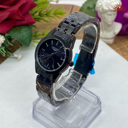 Đồng Hồ Nữ Longines - Vỏ Xi Dây Inox - Full Đen