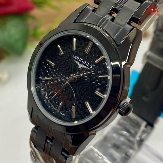 Đồng Hồ Nữ Longines - Vỏ Xi Dây Inox - Full Đen