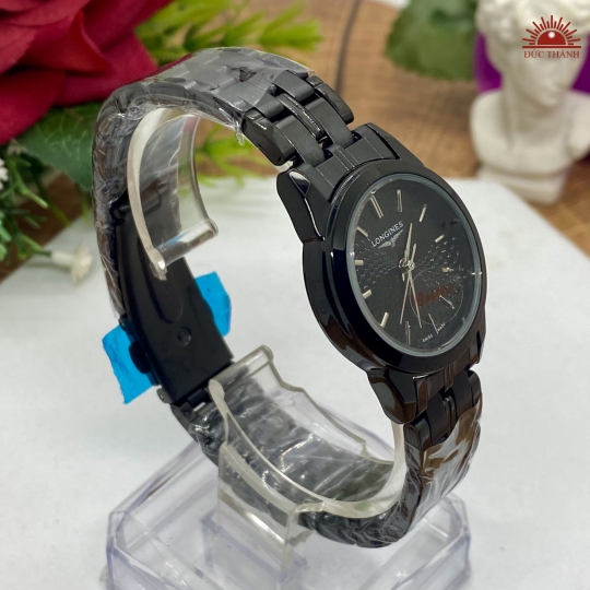 Đồng Hồ Nữ Longines - Vỏ Xi Dây Inox - Full Đen