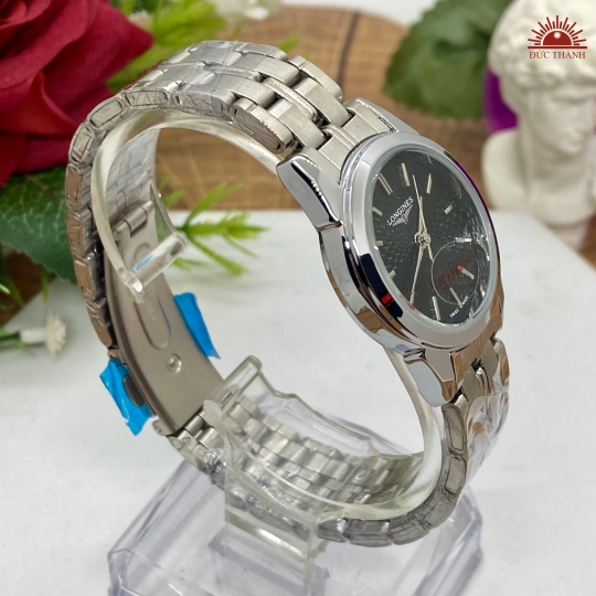 Đồng Hồ Nữ Longines Vỏ Xi Dây Inox - Trắng Mặt Đen