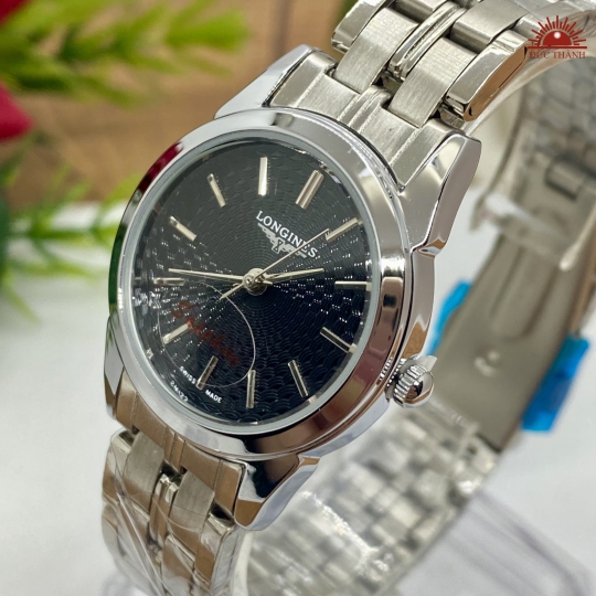 Đồng Hồ Nữ Longines Vỏ Xi Dây Inox - Trắng Mặt Đen