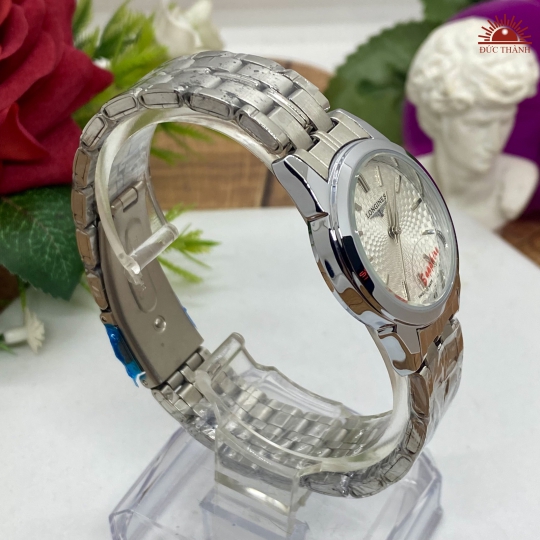 Đồng Hồ Nữ Longines Vỏ Xi Dây Inox - Full Trắng 