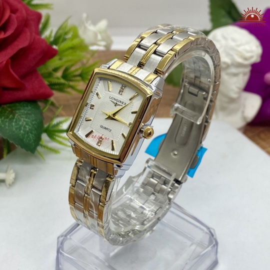 Đồng Hồ Longines Vuông Vỏ Xi Dây Inox - Đờ Mi