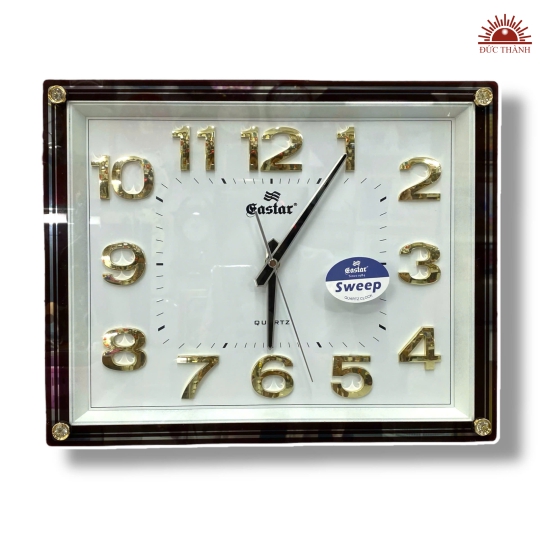 Đồng Hồ Treo Tường Eastar 34x42 cm - 840 Trắng Tràn Kính