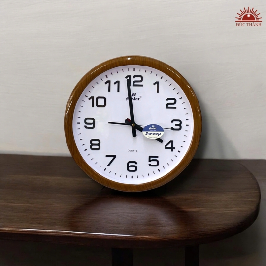 Đồng Hồ Treo Tường Eastar 36 cm - 966 Trắng Viền Nâu