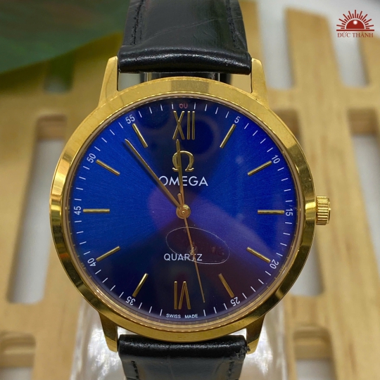 Đồng hồ Nam Omega A003G - Mặt Xanh Niềng Vàng