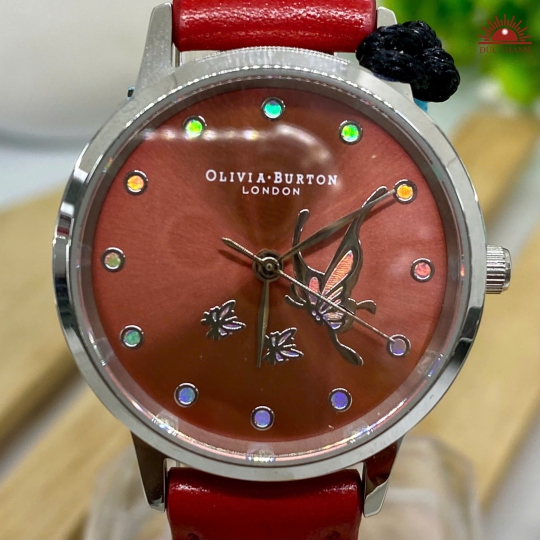 Đồng hồ Nữ OLIVIA BURTON OL-7153 - Mặt Đỏ Niềng Trắng