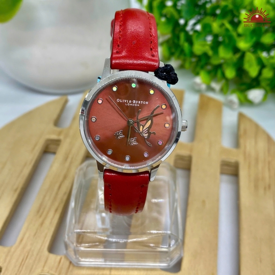 Đồng hồ Nữ OLIVIA BURTON OL-7153 - Mặt Đỏ Niềng Trắng