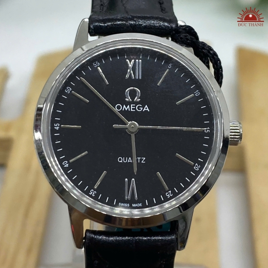 Đồng hồ Nữ Omega A003L - Mặt Đen Niềng Trắng