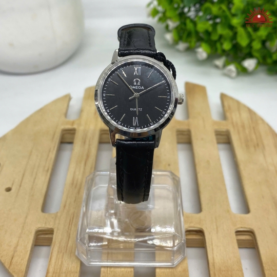 Đồng hồ Nữ Omega A003L - Mặt Đen Niềng Trắng