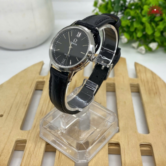 Đồng hồ Nữ Omega A003L - Mặt Đen Niềng Trắng