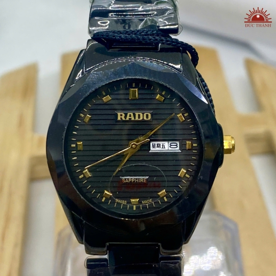 Đồng Hồ Nữ Rado- Mặt Đen Niềng Đen Đá Sapphire - 88067L