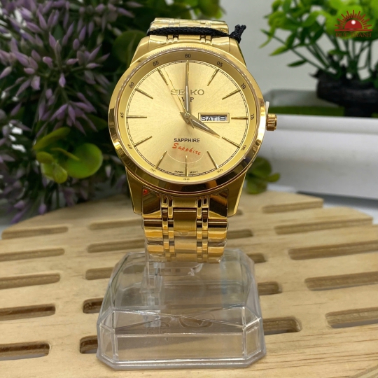 Đồng Hồ Nam Seiko - Mặt Vàng Niềng Vàng - SK2084