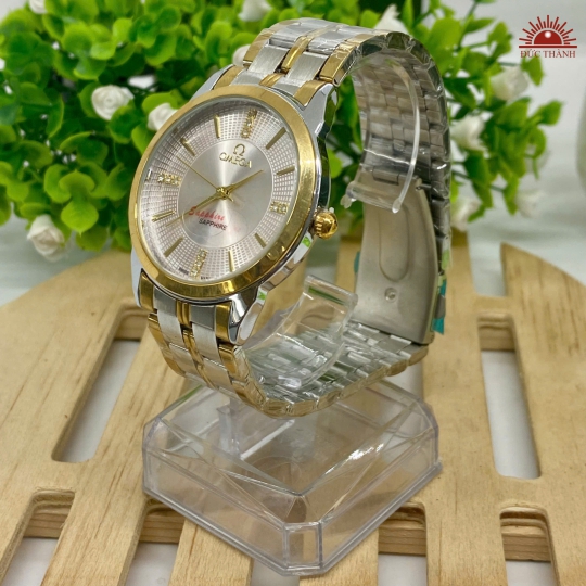 Đồng Hồ Nam Omega - Mặt Trắng  Niềng Vàng - 6022G