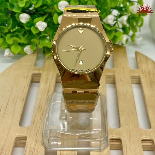 Đồng Hồ Nam Đá Đúc Movado - Mặt Nâu Niềng Nâu - 8008