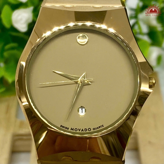 Đồng Hồ Nam Đá Đúc Movado - Mặt Nâu Niềng Nâu - 8008