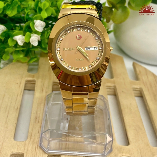 Đồng Hồ Nam Đá Đúc Rado - Mặt Nâu Niềng Nâu - 0028