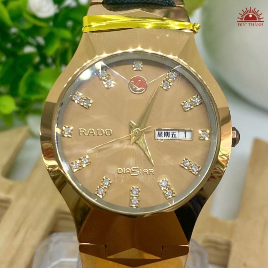 Đồng Hồ Nam Đá Đúc Rado - Mặt Nâu Niềng Nâu - 6604M