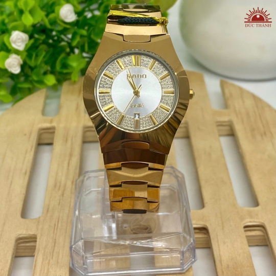 Đồng Hồ Nam Đá Đúc Rado - Mặt Trắng Phối Đá Niềng Nâu - K39HY