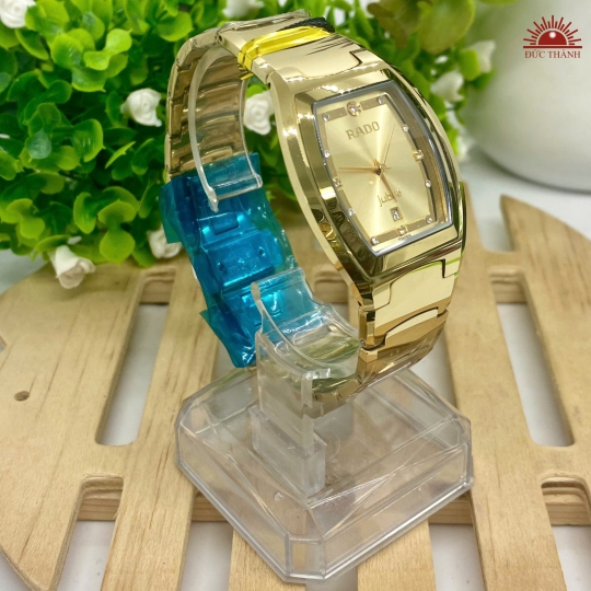 Đồng Hồ Nam Đá Đúc Rado - Mặt Vàng Niềng Vàng - K030